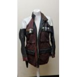 A Belstaff motorbike jacket, with white leather to shoulders and Kings Norton patch and various