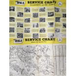 Four BSA service charts, 3x No. MC 50, 1x No. MC 55. IMPORTANT: Online viewing and bidding only.