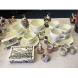 A selection of various items to include Shelley green star pattern tea set, S. Fieldings & Co.