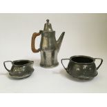 Archibald Knox Liberty & Co. arts & crafts Tudric pewter 0303 cream jug and two handled bowl,