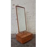 An ercol cheval mirror with single drawer to base, height 151cm. IMPORTANT: Online viewing and