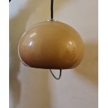 A mid 20th century large vintage brown pendant meblo by Harvey Guzzini. IMPORTANT: Online viewing
