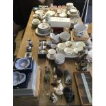 A large quantity of various items to include part tea and dinner services, Wedgwood jasperware,