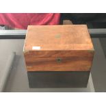 A mahogany travelling writing slope with fitted interior. IMPORTANT: Online viewing and bidding