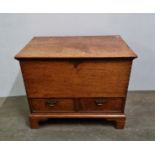 Early 19th century oak small mule chest fitted with two drawers to base IMPORTANT: Online viewing