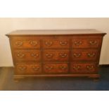 18th century oak false drawer front mule chest fitted with three drawers to base IMPORTANT: Online