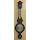 A mahogany cased barometer with inlay detail to top and centre, approx. height 99cm. IMPORTANT: