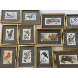 12 various Cashs Woven Silk pictures, a variety of animals, largest one 8cm x 15.5cm.