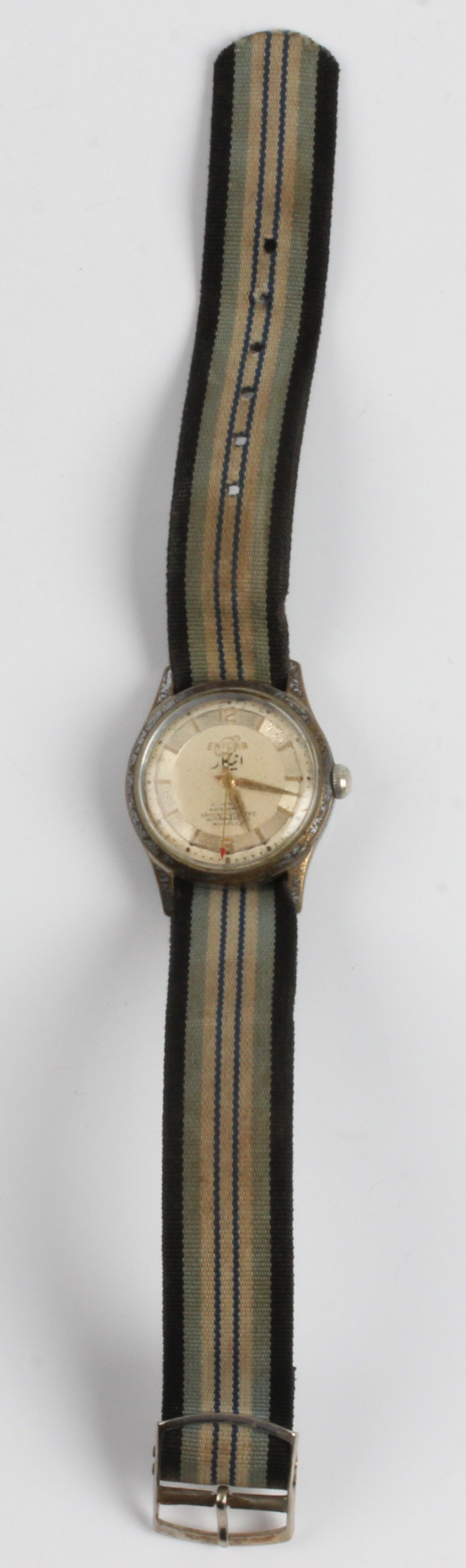 A gents ENICAR wrist watch, the gold-tone dial having hourly baton markers with 12 and 6 o'clock - Image 2 of 2