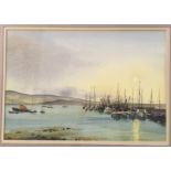 JOHN HOBSON NICHOLSON. Framed, signed and indistinctly titled verso, watercolour on paper, boats