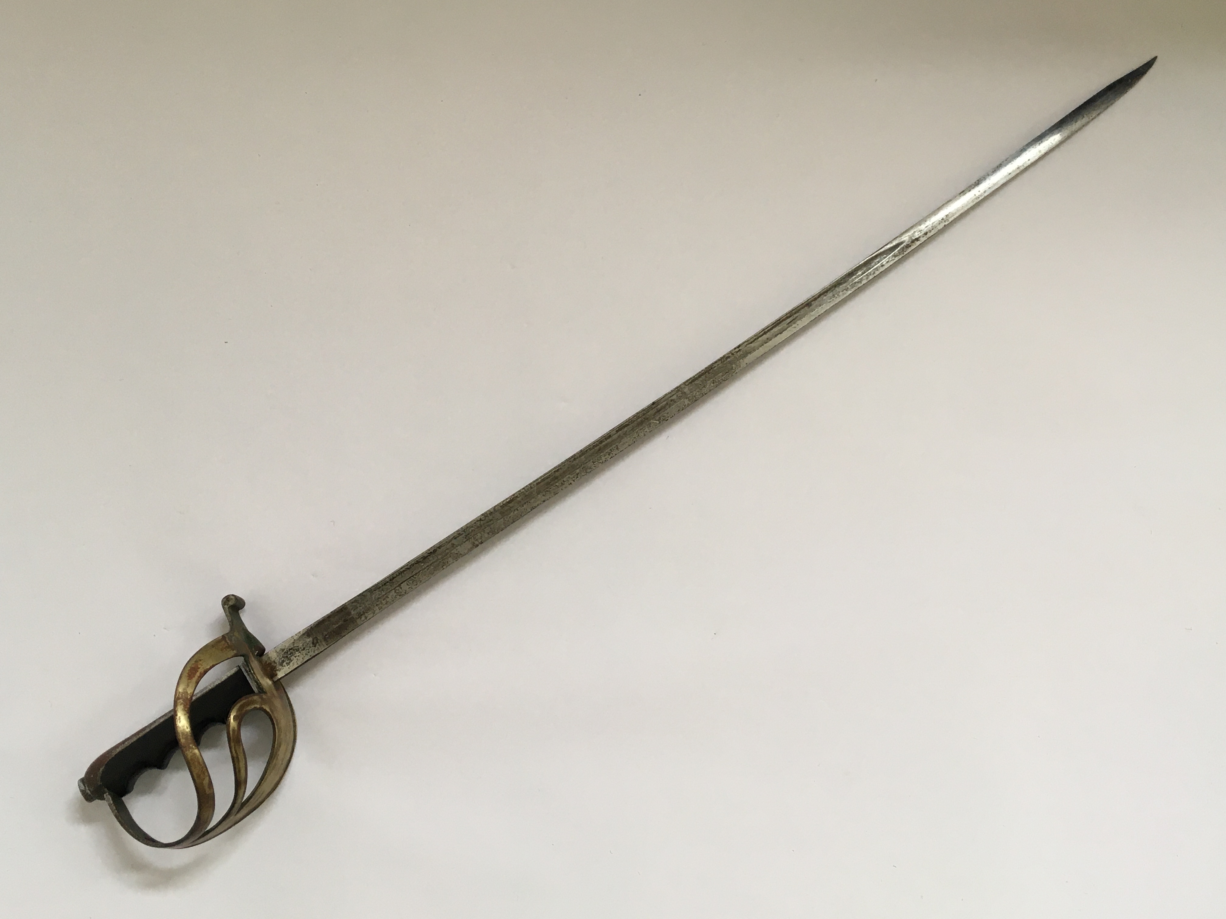 A German 18th century dress sword, length 88cm. IMPORTANT: Online viewing and bidding only.