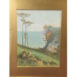 Three framed pictures, watercolour by W.S. Moorish titled ‘Dartmoor’, watercolour by H.E. Phillips