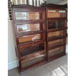 Two mahogany five glazed door sections Lebus Bookcases. IMPORTANT: Online viewing and bidding