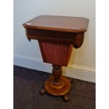 A Victorian mahogany lift up top sewing table IMPORTANT: Online viewing and bidding only. Collection
