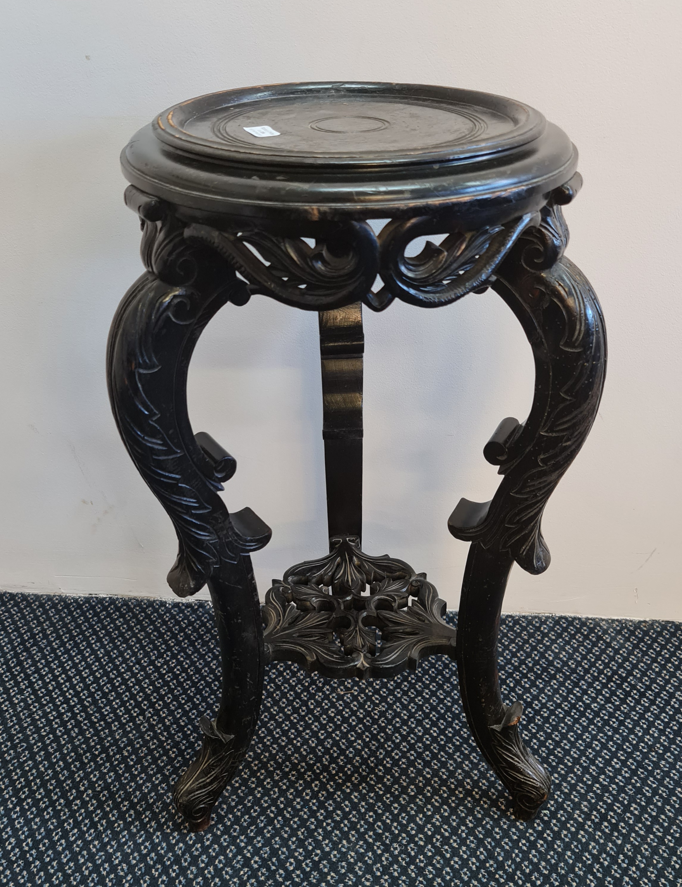 A Victorian black three legged Jardiniere stand IMPORTANT: Online viewing and bidding only.