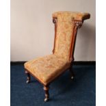 A walnut framed Victorian prayer chair. IMPORTANT: Online viewing and bidding only. Collection by