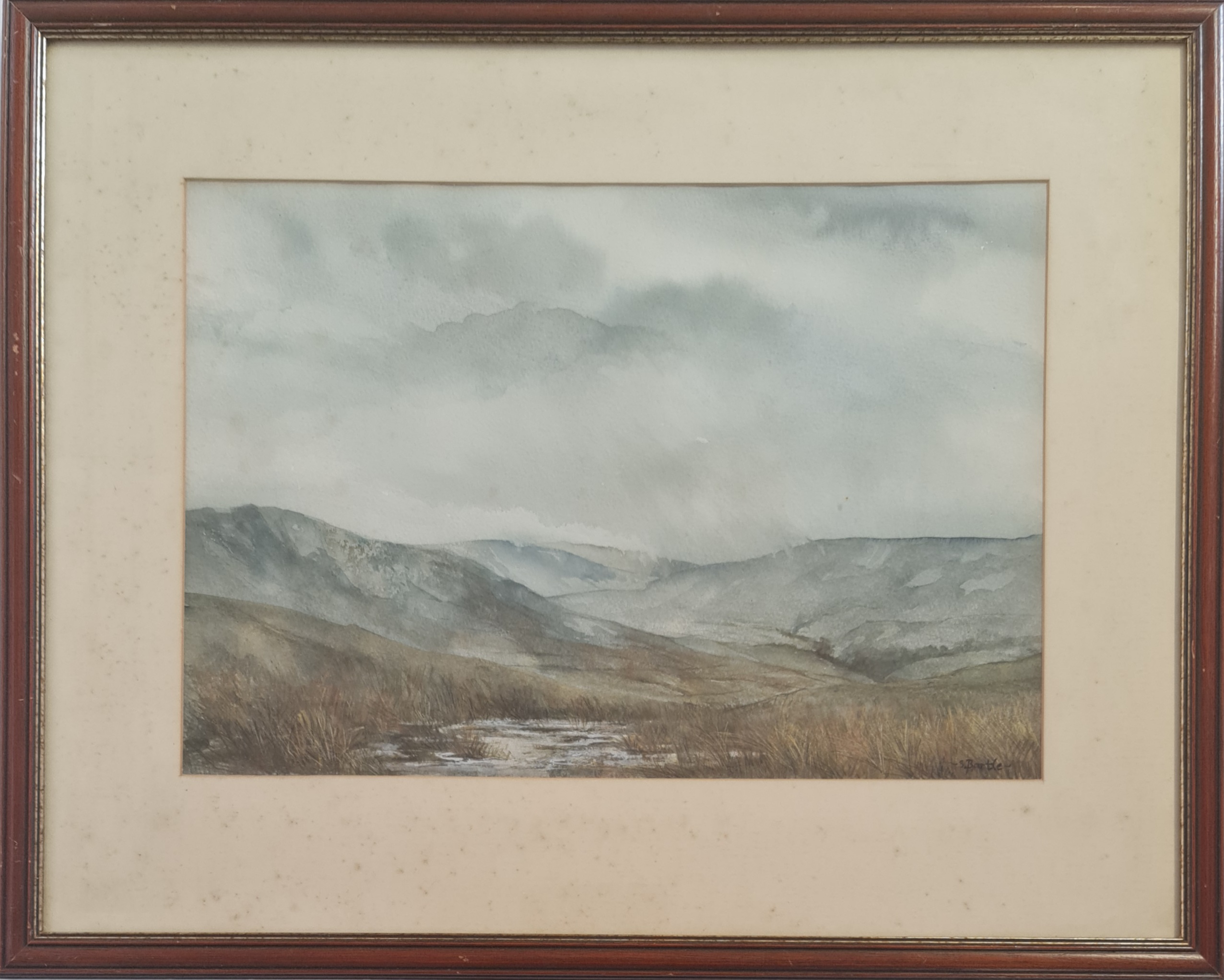 Two framed, signed, watercolour on paper, one CHARLES FREDERICK ALLBON, tree-lined path in Sussex - Image 2 of 2