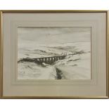 PETER S. BOLTON. Framed, signed, dated 1988 and titled ‘Dent Head Viaduct’, watercolour on paper,