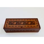 A large Tunbridge ware trinket box inlaid flowers rosewood. IMPORTANT: Online viewing and bidding