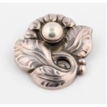 A GEORG JENSEN brooch, of floral spray design, stamped with design no. 71, stamped 925S Denmark with
