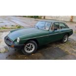 An MG B GT Sports 1798 CC green car, date of first registration 19.09.1979, registration number
