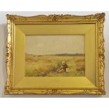 BENJAMIN D. SIGMUND. Framed, signed, dated 1895, watercolour on paper, pastoral scene with boy and