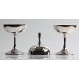 Three hallmarked silver goblets, each having enamel panels from 'Sutton Coldfield and North