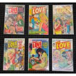 Nineteen ‘Our Love Story’ comic books by The Comics Code Authority.