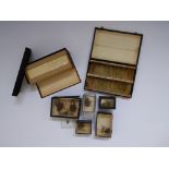 A collection of various taxidermy insects, together with microscope slides. IMPORTANT: Online