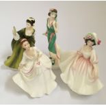 Set of four Royal Doulton ladies, to include Carol, Julia, Simone, and Sunday Best. IMPORTANT:
