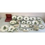 A collection of Spode Christmas Tree China, to include plates, mugs, saucers, jugs, butter knives,