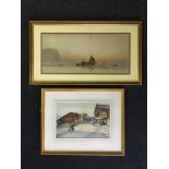 Two framed, signed, watercolour on paper, one Walter J. Morgan, rural village scene, approx 26cm x