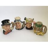 Set of four Royal Doulton character jugs, The Mad Hatter, Ugly Duchess, The Cook and The Cheshire