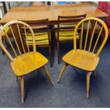 A set of three Ercol stick back dining chairs, one (AF). BOOK A VIEWING TIME SLOT ON OUR WEBSITE FOR