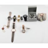 *A collection of various wristwatches in boxes, to include the names Swan & Edgar, SEKONDA,