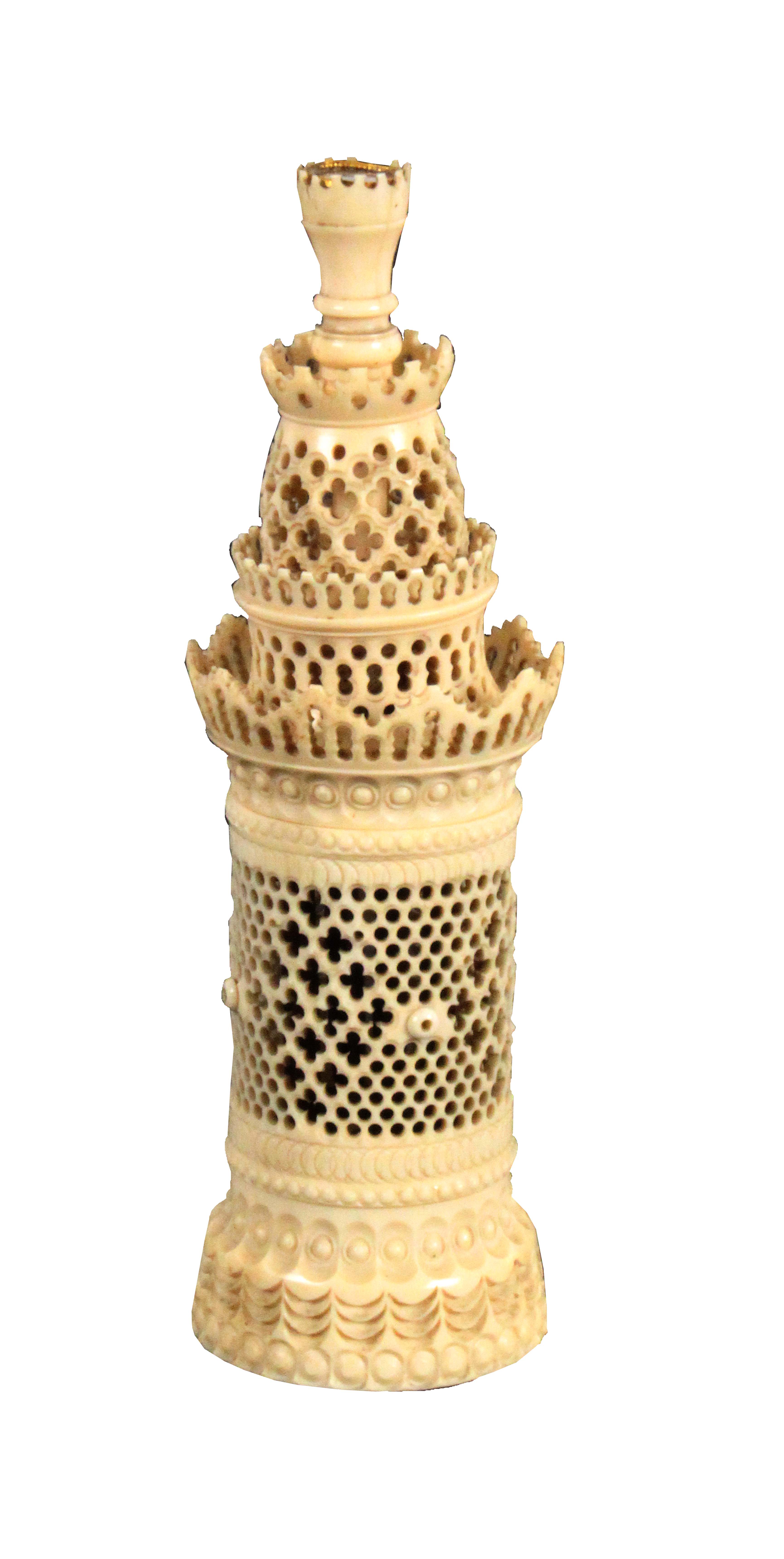 An exceptional engine turned and pierced ivory sewing companion, Palais Royal, circa 1820, of