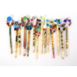 Fourteen bone lace bobbins.    (14)