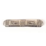 An early 19th Century silver needle case, of rectangular form with gadrooned curved ends, each