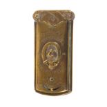 An Avery style brass needle case, 'The Eclectic Needle Case - H. Millward and Sons, Redditch',
