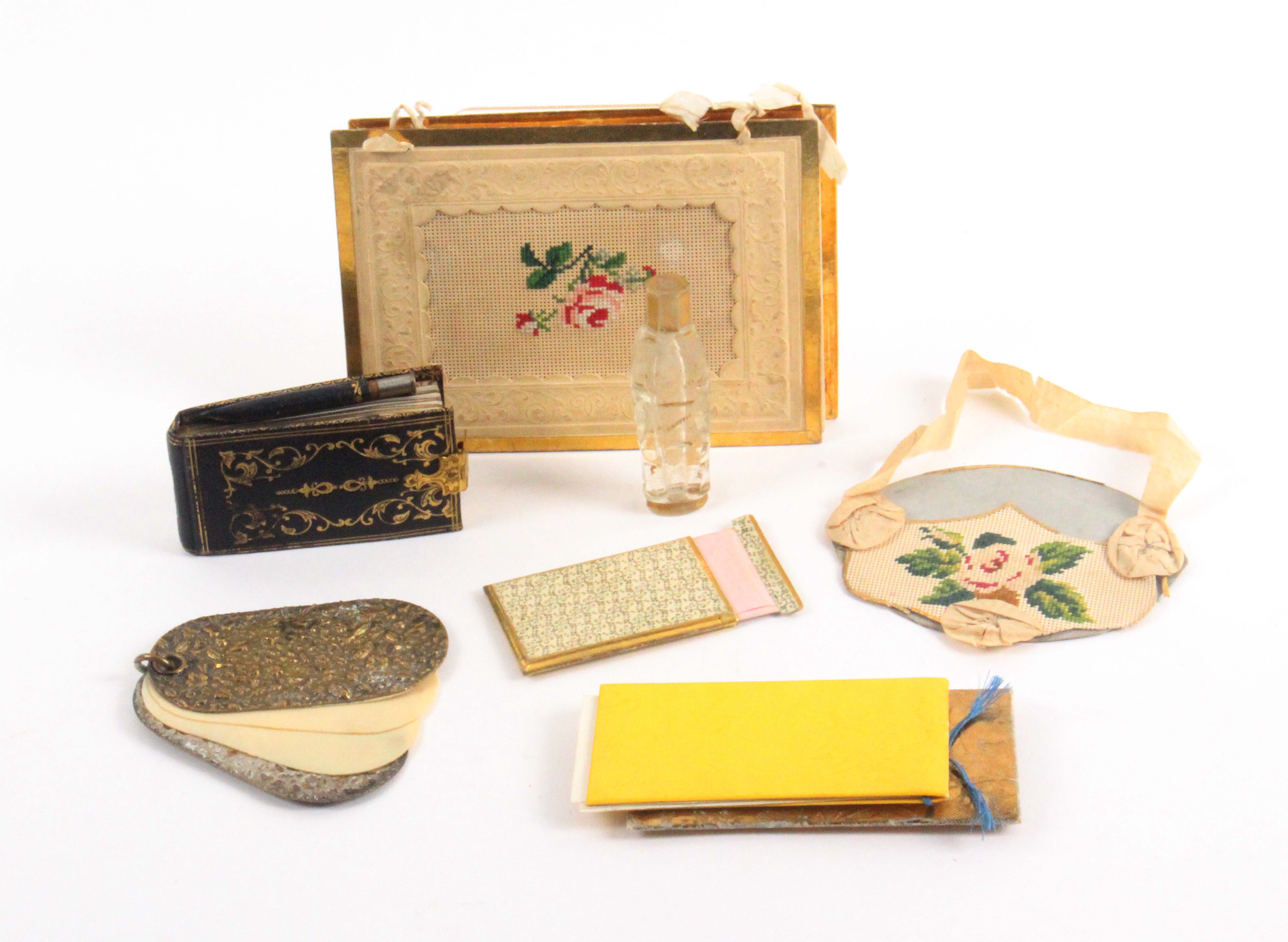 A mixed lot, comprising two cardboard plaster cases, 9 and 6cms., a small Bristol card wall