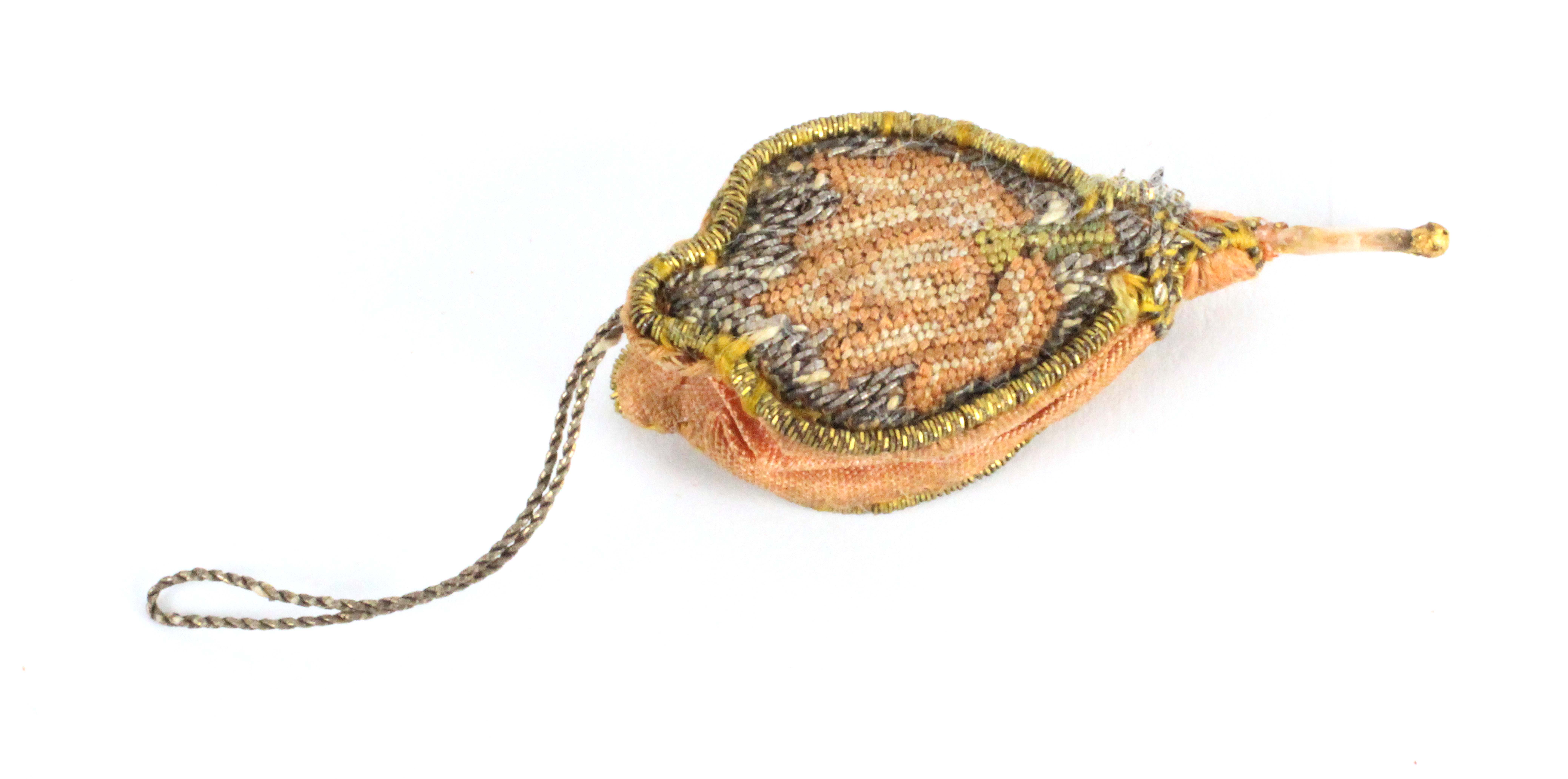 A fine 17th Century embroidered miniature toy or dolls accessory in the form of a set of bellows, - Image 2 of 2