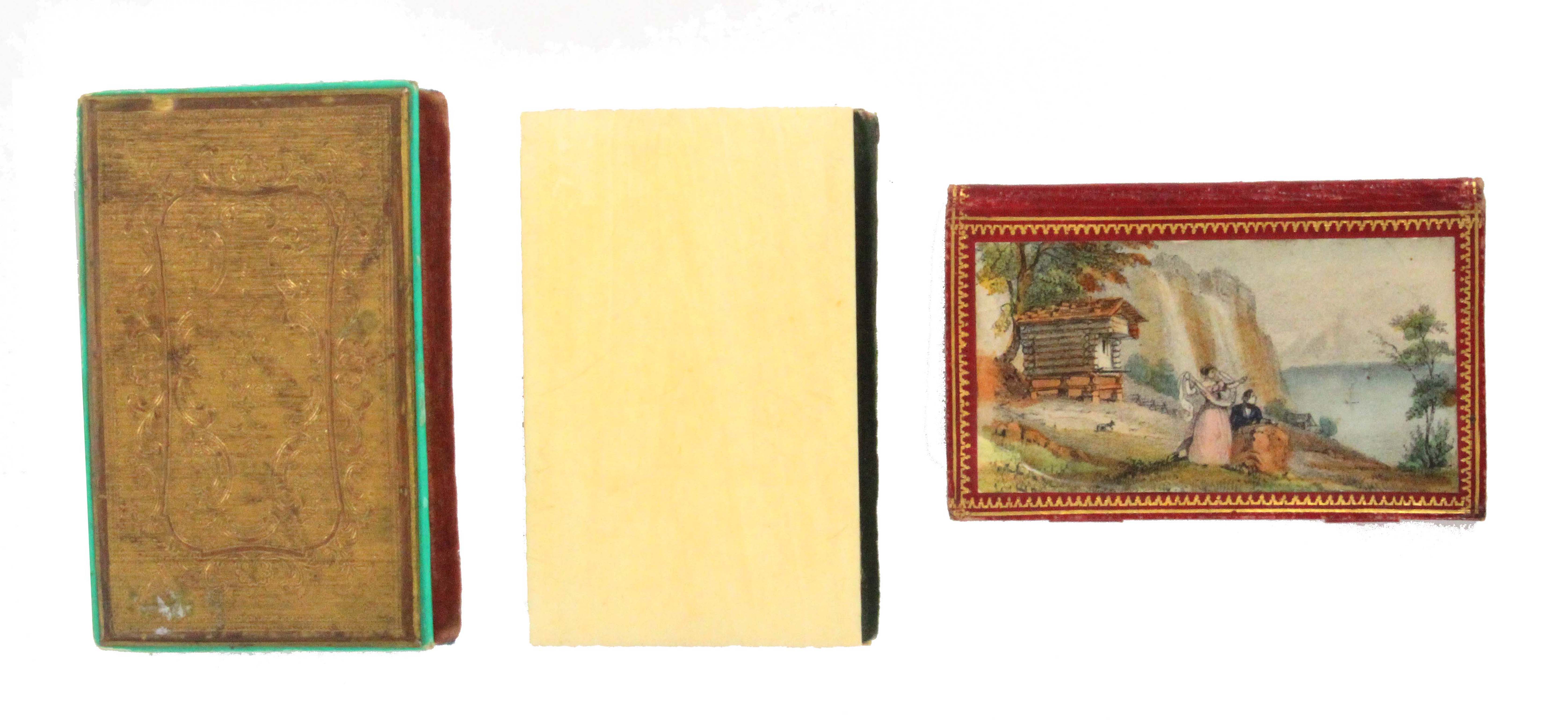 Three needle books, comprising a fine 19th Century ivory example the cover part stained in red and - Image 2 of 2