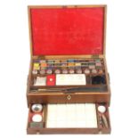 A comprehensive early 19th Century mahogany artists box labelled for G. Blackman, of rectangular