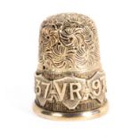 A scarce silver thimble commemorating Queen Victoria's Diamond Jubilee, the frieze with VR flanked