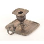 A miniature Old Sheffield plate chamber candle stick, detachable sconce, snuffer lacking, 8.5cms