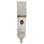 A Palais Royal mother of pearl quiver form needle case, carved and engraved, one side with inset