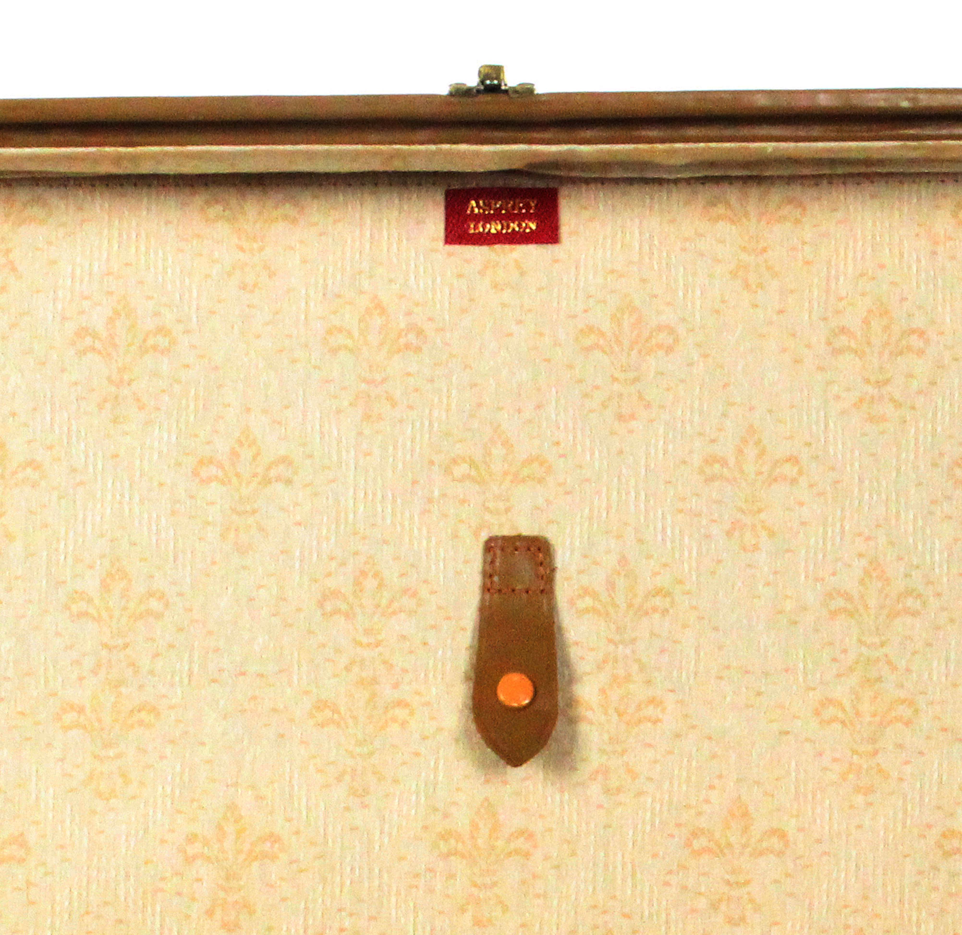 Asprey - London, a light tan leather suitcase, unused, rectangular, brass Sesamee combination - Image 2 of 2