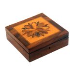 A Robert Russell 'Tunbridge Wells Marqetrie' rose wood handkerchief box, 17.2 X 5.8cms.