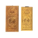 Two Avery needle cases - 'Golden Needle Case', comprising 'Sharps 7 - Cook Son and Co., London', 4.1