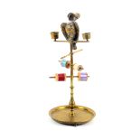 A mid 19th Century brass reel stand, probably French, circa 1850, the circular dished base on